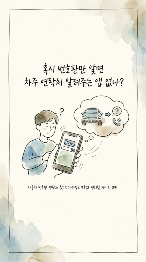 혹시 번호판만 알면 차주 연락처 알려주는 앱 없나?