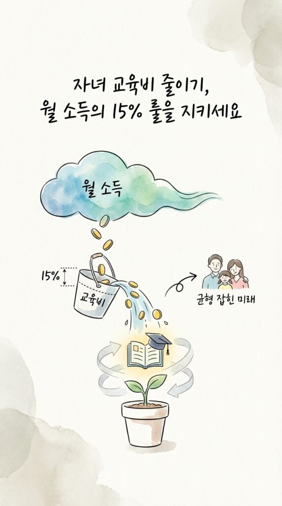 자녀 교육비 줄이기, 월 소득의 15% 룰