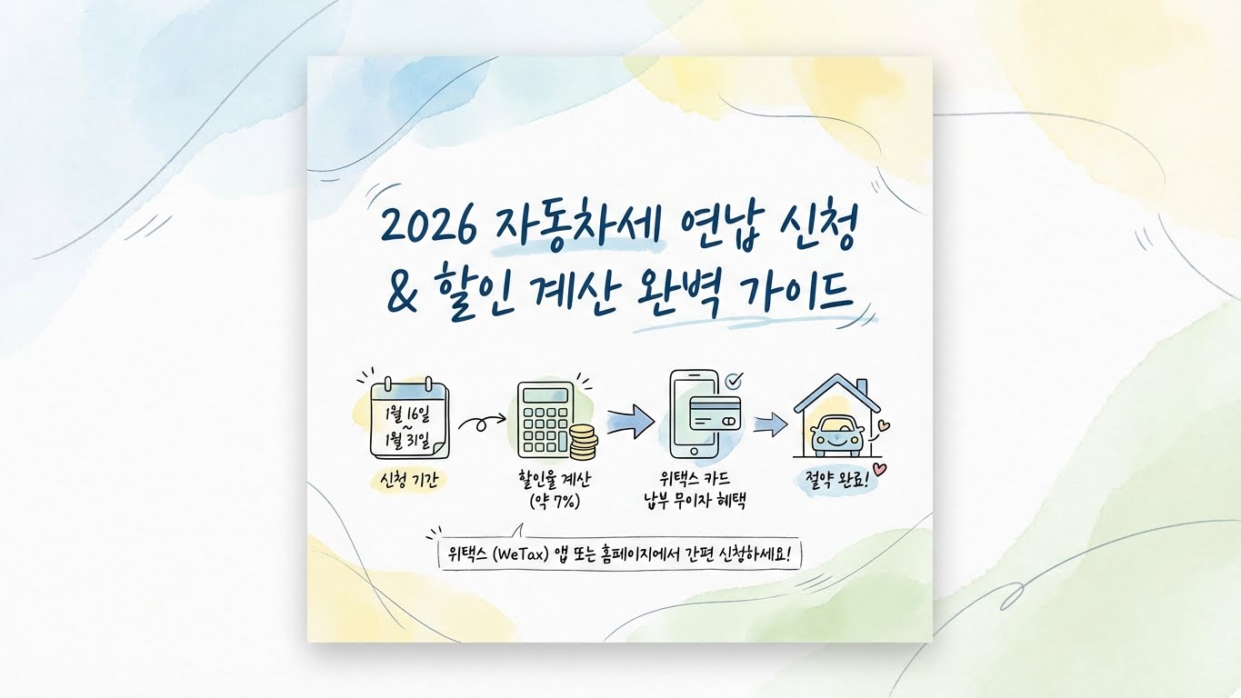 2026 자동차세 연납 신청 위택스 카드납부 무이자