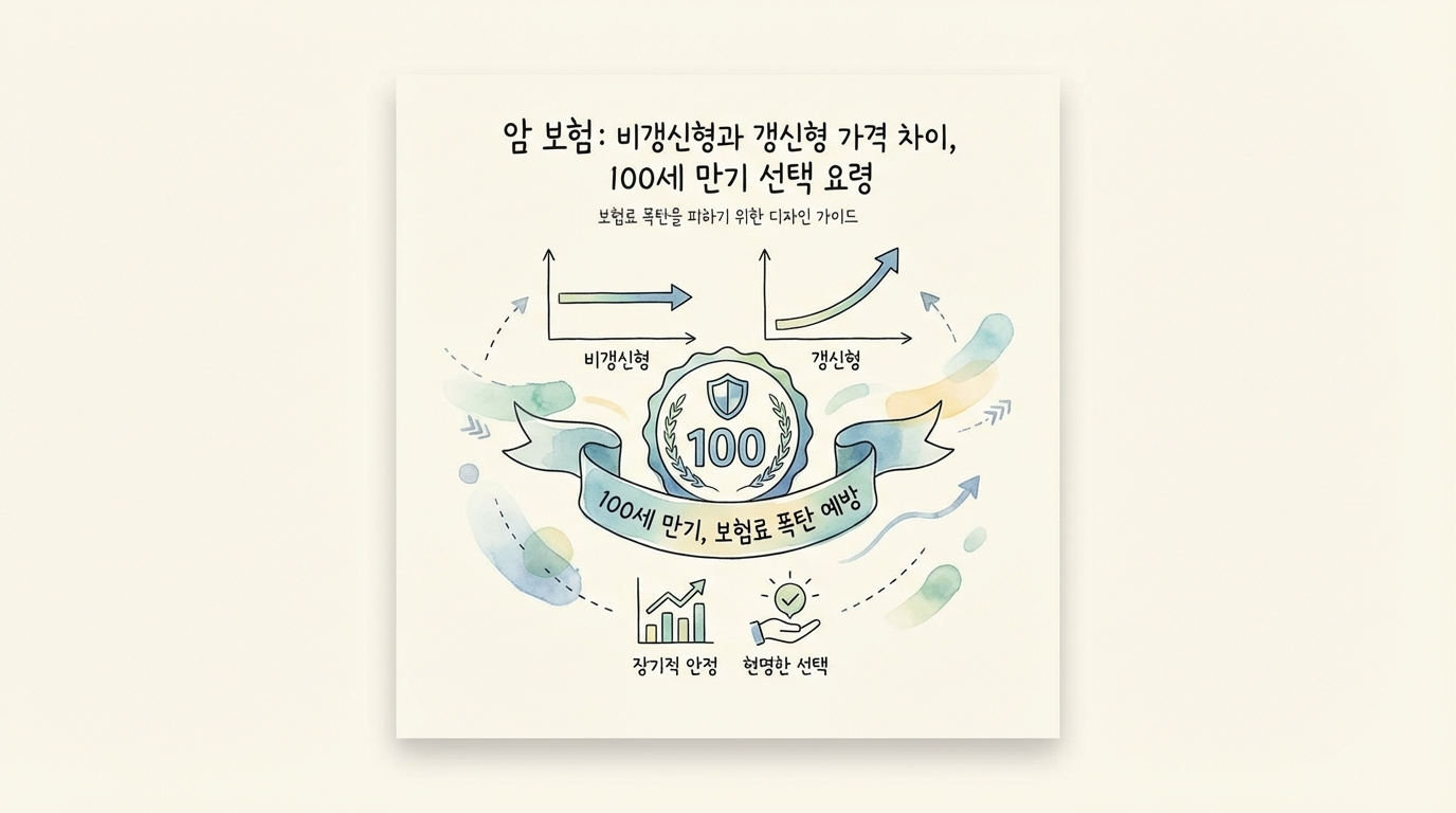 암보험 비갱신형 vs 갱신형 가격 차이와 100세 만기 선택 요령