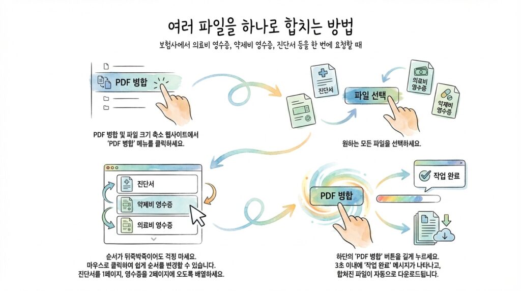 흩어진 서류들 하나로 묶기