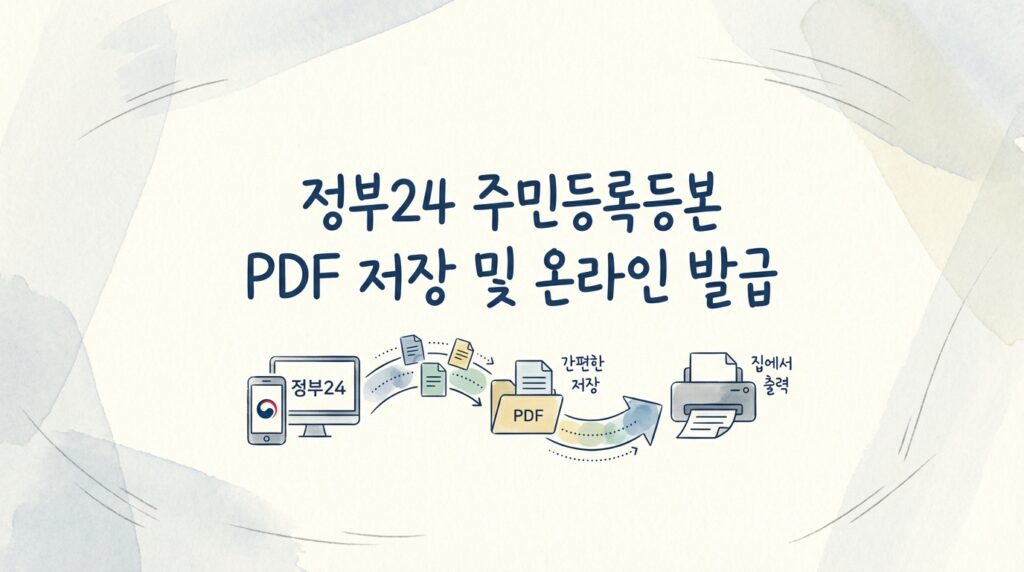 정부24 주민등록등본 PDF 저장 및 인터넷 발급
