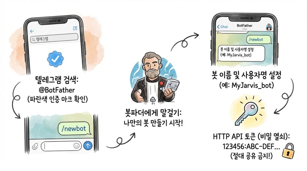 오픈클로 (OpenClaw) 텔레그램 (Telegram) 원격 제어 및 슬랙 (Slack) 연동
봇파더 (BotFather) 만들기