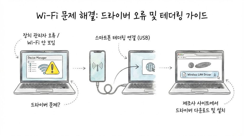 무선 랜 드라이버 업데이트하기