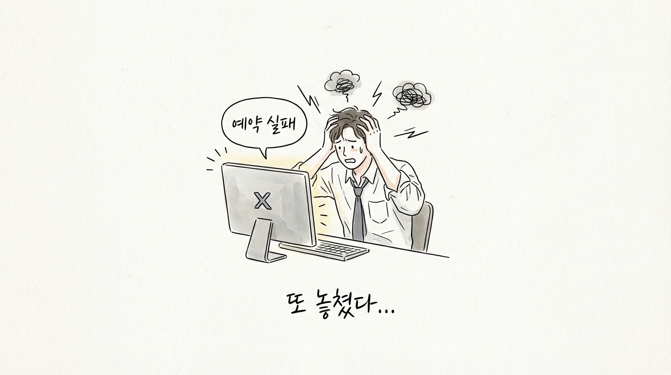 예약 실패 화면